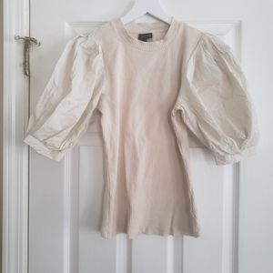 Cream balloon sleeve top